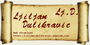 Ljiljan Dulikravić vizit kartica